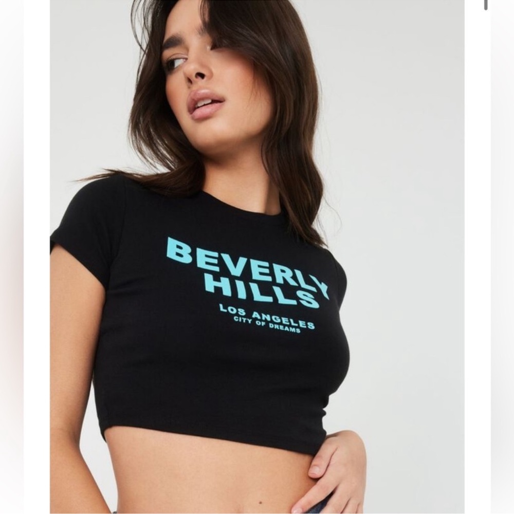 Garage Beverly Hills Black Crop Top, Size Small, Like New!